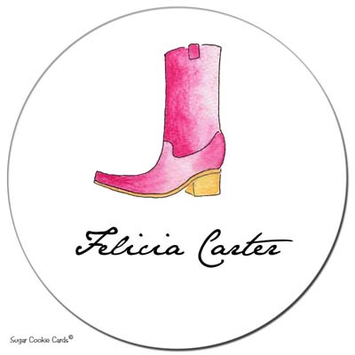 Sugar Cookie Gift Stickers - Pink Boot